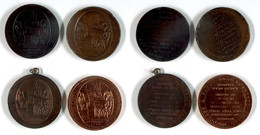 Frankreich, 4x Monneron Zu 5 Sols Bronze Und Kupfer (alle Ca. Dm. 40 Mm, 28 G), 1792, Convention, Av: Fünf Soldaten Lege - Altri & Non Classificati