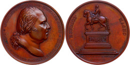 Frankreich, Louis XVIII., Bronzemedaille (Dm. 50,1 Mm, 71 G), 1817, Von Andrieu, Auf Die Reiterstatue Von Henri VI., Av: - Andere & Zonder Classificatie