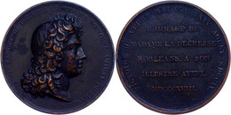 Frankreich, Bronzemedaille Geschwärzt (Dm. 67 Mm, 67 G), 1818, Von Gayrars, Zu Ehren Des Hauses Orleans Und Auf Die Berü - Autres & Non Classés