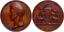 Frankreich, Bronzemedaille (Dm. 52 Mm, 61,1 G), 1824, Von Gayrard, Auf Den Tod Von Ludwig XVI., Av: Kopf Charles X. Nach - Andere & Zonder Classificatie