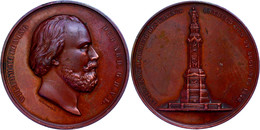 Niederlande, Willem III., Bronzemedaille (Dm. 75 Mm, 200,2 G), 1856, Von J. Elion, Auf Die Enthüllung Des Standbilds In  - Other & Unclassified