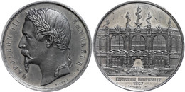 Frankreich, Napoleon III., Zinnmedaille (Dm. 50,3 Mm, 42,9 G), 1867, Von Caque, Auf  Die Weltausstellung, Av: Belorbeert - Sonstige & Ohne Zuordnung