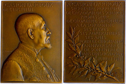 Frankreich, Bronzeplakette (53x71 Mm, 128 G), 1911, Von Vernon, Auf Gaston Darboux Professor Für Geometrie An Der Sorbon - Sonstige & Ohne Zuordnung