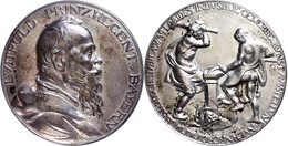 Bayern, Bronzemedaille Versilbert (Dm. 56 Mm, 81 G), 1906, Von Akerberg, Auf Die Bayerische Jubiläums-Landes-Industrie-G - Other & Unclassified