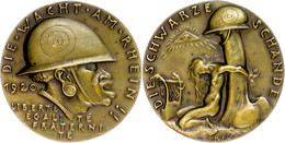 Bronzegussmedaille (Dm. Ca. 56,50mm, Ca. 55,56g), 1920, Von. K. Goetz. Av: Kopf Eines Afrikaners Mit Französischem Helm  - Altri & Non Classificati