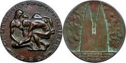 Köln, Bronzegussmedaille (Dm. Ca. 88mm, Ca. 277,45g), 1926, Auf Die Deutschen Kampfspiele. Av: Zwei Kämpfende Ringer, Da - Andere & Zonder Classificatie