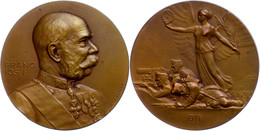 Österreich, Bronzemedaille (Dm. 50,5 Mm, 59 G), 1914, Von R. Neuberger Und A. Hartig, Auf Den Beginn Des I. Weltkriegs,  - Other & Unclassified