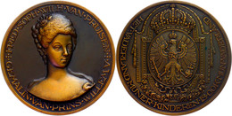 Niederlande, Bronzemedaille (Dm. 60 Mm, 74 G), O.J., Von J.J. V. Goor, Auf Friederike Sophie Von Preußen, Av: Brustbild  - Sonstige & Ohne Zuordnung