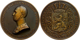 Niederlande, Bronzemedaille (Dm. 60 Mm, 75 G), O.J., Von J.J. V. Goor, Auf Willem II., Av: Brustbild Nach Links, Rev: Wa - Altri & Non Classificati