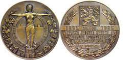 Tschechoslowakei, Bronzemedaille (Dm. 49,9 Mm, 49 G), 1935, Von J. Stehlik, Auf Die Handwerker Gilde, Av: Stehende Götti - Sonstige & Ohne Zuordnung