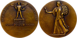 Belgien, Bronzemedaille (Dm. 68 Mm, 138 G), 1945, Von M. Delannoy, Auf Den 25. Jahrestag Der Bank Lambert, Av: Schreiten - Sonstige & Ohne Zuordnung