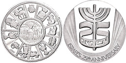 Israel, Platinmedaille (Dm. Ca. 35mm, Ca. 29,83g), O.J. (1973), 25 Jahre Unabhängigkeit. Av: Menora. Rev: Mosaik. Rand P - Sonstige & Ohne Zuordnung