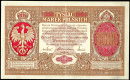 Generalgouvernement Warschau, 1000 Marek, Darlehenskassenschein, 9.12.1916, Ro. 456, Mittig Gefaltet, Mitte Oben Leicht  - Altri & Non Classificati