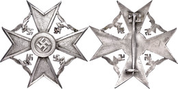 Spanienkreuz In Silber Ohne Schwerter, Bronze Versilbert, Ungestempelt, Hersteller Vermutlich Otto Schickle Pforzheim, M - Andere & Zonder Classificatie