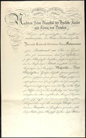 Patenturkunde Zum Lieutenant Zur See, Gegeben "an Bord Seiner Majestät Jacht Hohenzollern Venedig Den 13. April 1896", M - Dokumente
