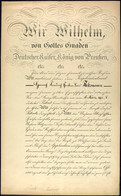 Patenturkunde Zum Kapitänleutnant, Datiert Berlin Schloss Den 15. April 1902, Mit Kalligraphierter Kopfzeile Und Großem  - Documents