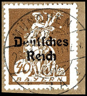 40 Pfg Freimarke Mit Lochung "B", Tadellos Gestempelt Auf Briefstück, Gepr. Dr. Helbig BPP, Mi. 170.-, Katalog: 21 BS - Sonstige & Ohne Zuordnung