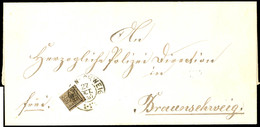 1/4 Gr. Gelbbraun Portogerecht Als Bestellgeld Auf Ortsbrief Von K2 "BRAUNSCHWEIG 27 OCT 1867" Mit Ausgabestempel, Zweis - Andere & Zonder Classificatie