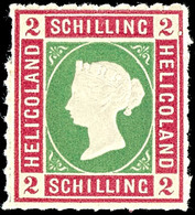 2 Schilling Lilakarmin/dunkelgelblichgrün, Tadellos Postfrisches Prachtstück, Katalog: 3 ** - Heligoland