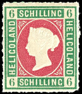 6 Schilling Dunkelgraugrün/lilarosa, Tadellos Postfrisches Kabinettstück, Katalog: 4 ** - Héligoland