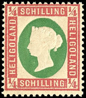 1/4 Schilling Lilarosa/graugrün, Tadellos Postfrisches Kabinettstück, Gepr. Schulz BPP, Katalog: 8b ** - Heligoland