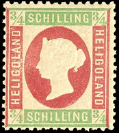 3/4 Schilling Hellgrün/rosa, Postfrisches Kabinettstück, Gepr. Lemberger, Katalog: 9 ** - Héligoland