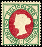 3 Pfg Grün/lilakarmin, Tadellos Postfrisches Kabinettstück, Unsigniert, Katalog: 12 ** - Helgoland