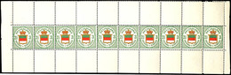 2 1/2 F / 3 Pfg Tadellos Postfrischer Kompletter Zehnerstreifen Des Berliner Neudrucks Von 1880 Mit Oberem Und Unterem W - Héligoland