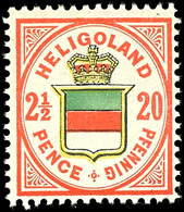 20 Pfg Rötlichorange/hellgelb/hellgraugrün, Tadellos Postfrisches Kabinettstück, Gepr. Schulz BPP, Katalog: 18g ** - Heligoland