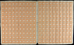 1/2 Ngr. Lebhaftrötlichorange, Zwei Kpl. Postfrische Bogen, Ränder Teils Angetrennt, Mi. 1.400.-, Katalog: 15c(200) ** - Other & Unclassified