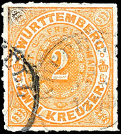 2 Kreuzer Orange Mit Schraffierter Zahl, Gestempelt, Leichte Mängel, Fotobefund Irtenkauf BPP, Mi. 500.-, Katalog: 37aSZ - Other & Unclassified