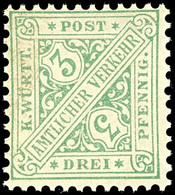 3 Pfg Hellgrün, Farbfrisches Kabinettstück, Tadellos Postfrisch, Unsigniert., Katalog: 201 ** - Sonstige & Ohne Zuordnung
