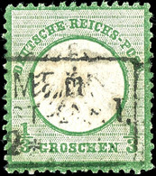 1/3 Gr. Kleiner Schild, Dunkelsmaragdgrün In Sehr Guter Zentrierung, Gest., Gepr. Sommer BPP, Mi. 170,-, Katalog: 2b O - Autres & Non Classés