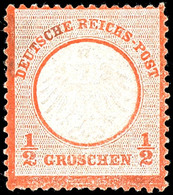 1/2 Gr. Rötlichorange, Ungebraucht, Gut Geprägt, Repariert, Signiert Pfenninger, Fotoattest Krug BPP, Mi. 1.400.-, Katal - Autres & Non Classés