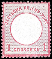 1 Gr. Kleiner Schild, Karmin, Vollzähnig In Guter Zentrierung, Ungebraucht (rückseitig Falzhelle Stelle), Gepr. Bühler,  - Altri & Non Classificati