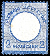 2 Gr. Grauultramarin, Ungebraucht, Farbfrisch, Deutlich Geprägt Und üblich Etwas Rau Gezähnt, Repariert, Signiert Pfenni - Sonstige & Ohne Zuordnung