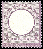 1/4 Gr. Großer Schild, Grauviolett, Postfrisch, Fotobefund Krug BPP: "echt, Farbfrisch, Gut Geprägt Und Gezähnt In Einwa - Autres & Non Classés