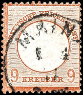 9 Kr. Großer Schild, Rötlichbraun, Sehr Gut Gezähnt, K1 MAINZ, Gepr. Sommer BPP, Mi. 550,-, Katalog: 27a O - Sonstige & Ohne Zuordnung