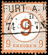 9 Auf 9 Kr. Großer Schild, Braunorange, Ra3 FRANKFURT, Fotobefund Krug BPP: "echt, Farbfrisch, Gut Geprägt, üblich Gezäh - Sonstige & Ohne Zuordnung