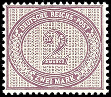 2 Mark Ziffer, Violettpurpur, Neudruck, Postfrisch, Sign. Kosack, Fotoattest Jäschke-Lantelme BPP: "echt, Farbfrisch, Se - Sonstige & Ohne Zuordnung