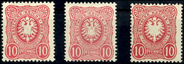 10 Pfg. Karmin, Rosa, Je Frühauflage, Rosarot Spätauflage, Postfrisch, Je Gepr. BPP, Mi. 245,-, Katalog: 41Ia,ab,IIb ** - Sonstige & Ohne Zuordnung