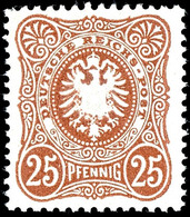 25 Pfg. Lebhaftgelbbraun, Spätauflage, Postfrisch, Gepr. Zenker BPP, Mi. 180,-, Katalog: 43IIca ** - Sonstige & Ohne Zuordnung