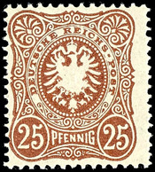 25 Pfennig Orangebraun, Tadellos Postfrisch, Gepr. Zenker BPP, Mi. 100.-, Katalog: 43c ** - Sonstige & Ohne Zuordnung