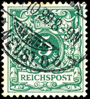 5 Pfg Bläulichgrün, Plattenfehler II, Tadellos, Gestempelt, Gepr. Wiegand BPP, Mi. 350.-, Katalog: 46cII O - Sonstige & Ohne Zuordnung