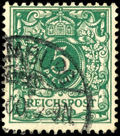 5 Pfg Bläulichgrün, Z-Papier, Gest., Gepr. Wiegand BPP, Mi. 140.-, Katalog: 46cz O - Sonstige & Ohne Zuordnung