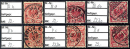 Mi. 47bIII, DIII, DaIII, BV, CV Und DV, Je Gestempelt U. BPP-geprüft, Mi. 120.-, Katalog: 47b,u.a. O - Sonstige & Ohne Zuordnung