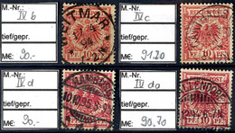 Mi. 47bIV, CIV, DIV Und DaIV, Vier Gestempelte Werte, Gepr. Zenker BPP, Mi. 360.-, Katalog: 47b,u.a. O - Sonstige & Ohne Zuordnung