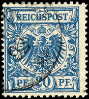 20 Pfg Krone/Adler Preußischblau, Tadellos Gestempelt, Gepr. Zenker BPP, Mi. 150.-, Katalog: 48c O - Sonstige & Ohne Zuordnung