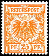 25 Pfg. Krone/Adler Dunkelorange, Postfrisch, Gepr. Zenker BPP, Mi. 320,-, Katalog: 49ba ** - Sonstige & Ohne Zuordnung