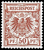 50 Pfg. Krone/Adler Lebhaftrötlichbraun, Postfrisch, Gepr. Zenker BPP, Mi. 150,-, Katalog: 50d ** - Sonstige & Ohne Zuordnung